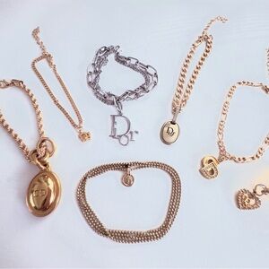 *PRICE IS FIRM*  (7) Authentic Christian Dior Charm Pieces on Unbranded Chains